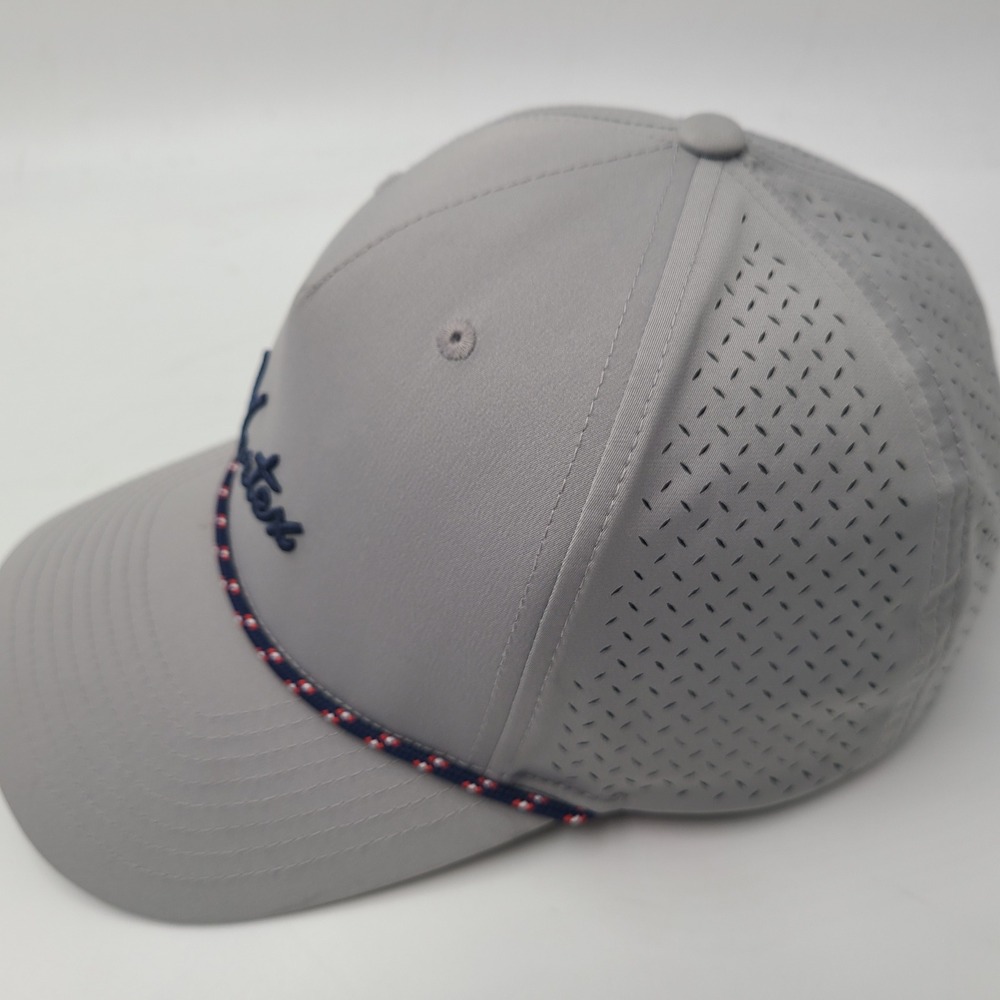 Vortex Golf Hat Snapback Gray Blue Red Rope Laser Cut Mesh Performance Script - Picture 7 of 14
